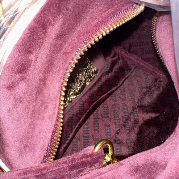 BEAUTIFUL UK EXCLUSIVE JUICY COUTURE BORDEAUX AND PINK TWIG SCOTTIE BOWLER BAG - Picture 4 of 5